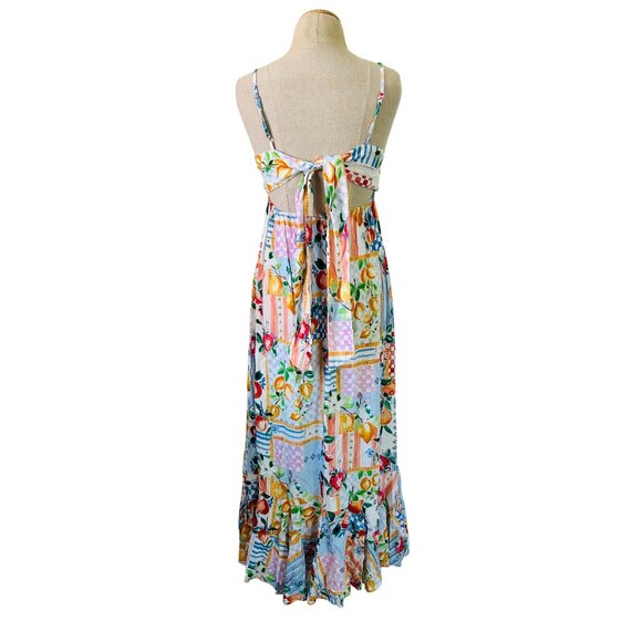 Paper Heart Womens Medium Patchwork Fruit Print Maxi Dress - Picture 3 of 12